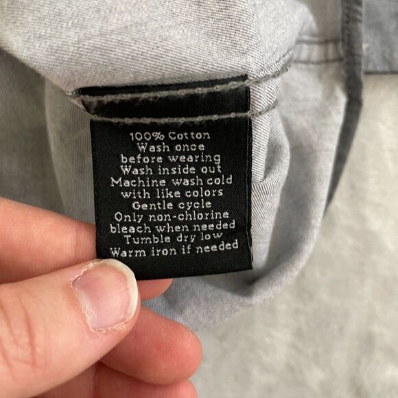 Rock&Republic Shirt Mens‎ XXL Blue Grey Color Block Roll Tab Western Biker Party - Picture 9 of 12